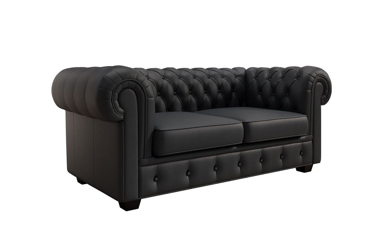 Chesterfield 2 Sëtz Sofa Royal a Echtläder