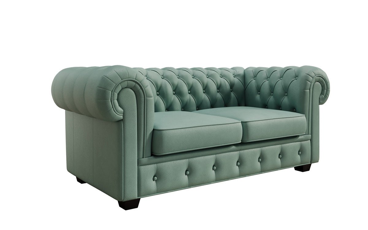 Chesterfield 2 Sëtz Sofa Royal a Echtläder