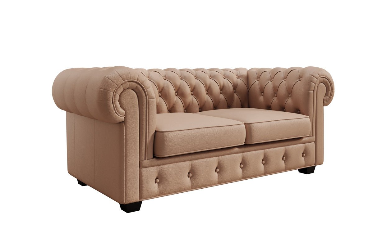 Chesterfield 2 Sëtz Sofa Royal a Echtläder