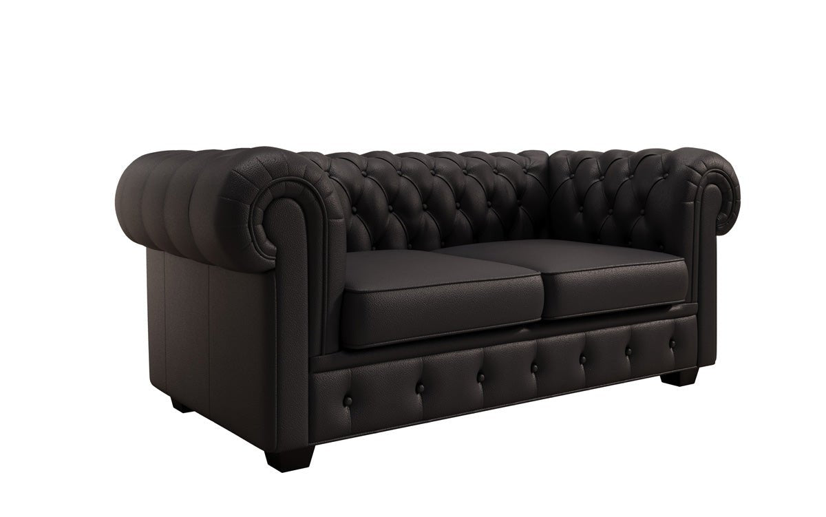 Chesterfield 2 Sëtz Sofa Royal a Echtläder