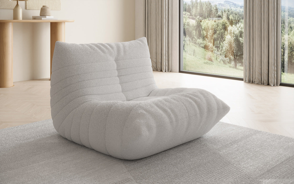 Designer Sofa-Sessel Calmo am Teddy Bouclé