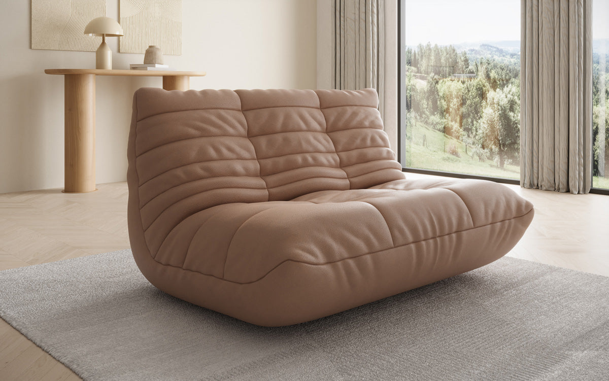 Designer 2 Sitzer Sofa Calmo in Echtleder