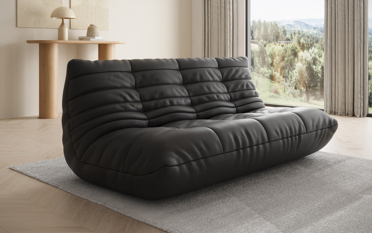 Designer 3 Sitzer Sofa Calmo in Echtleder