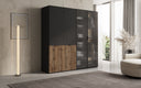 Moduro Ravel – Zweimoduliger Design-Kleiderschrank mit Holz- und Strukturglasfront