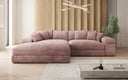 Designer Ecksofa Bernardo mit breiter Ottomane in Cord