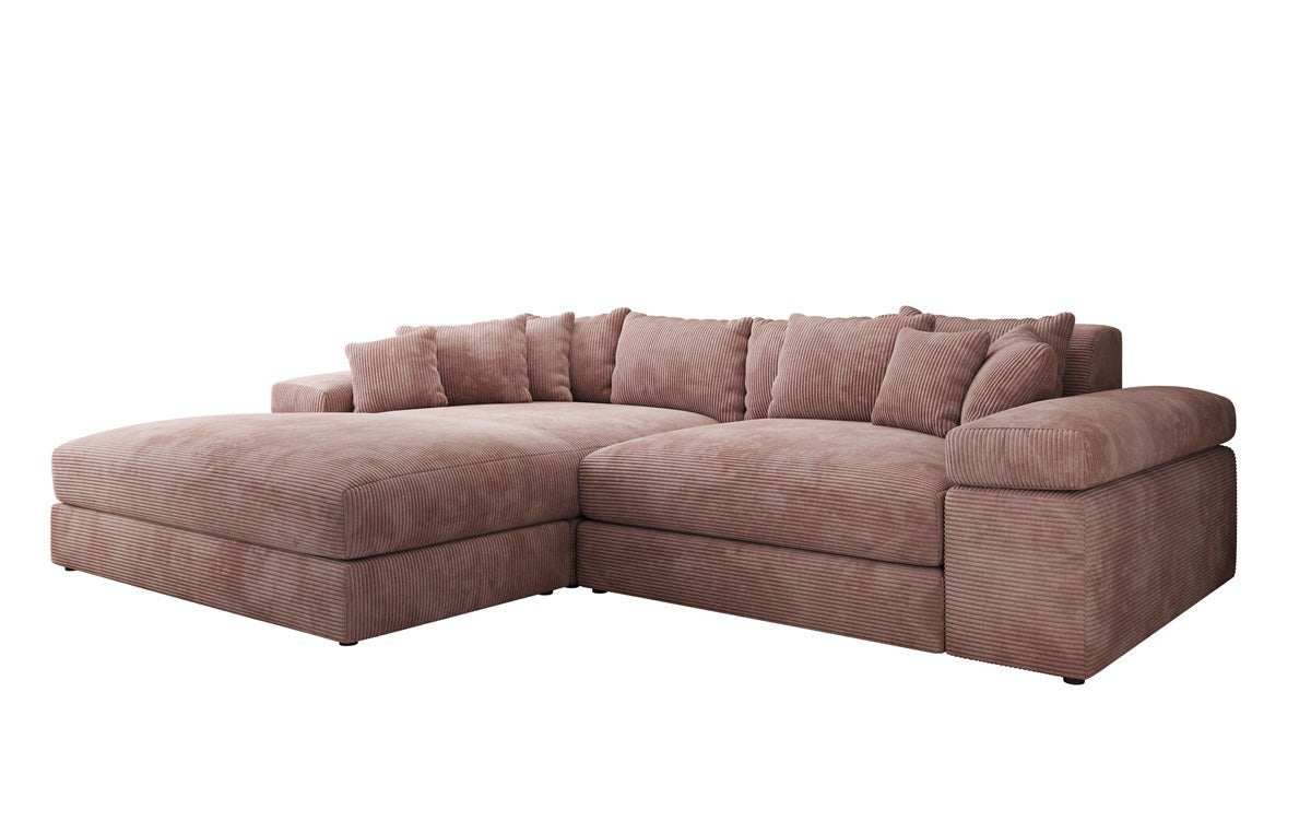 Designer Sofa Bernardo with wide Ottoman in Corduroy