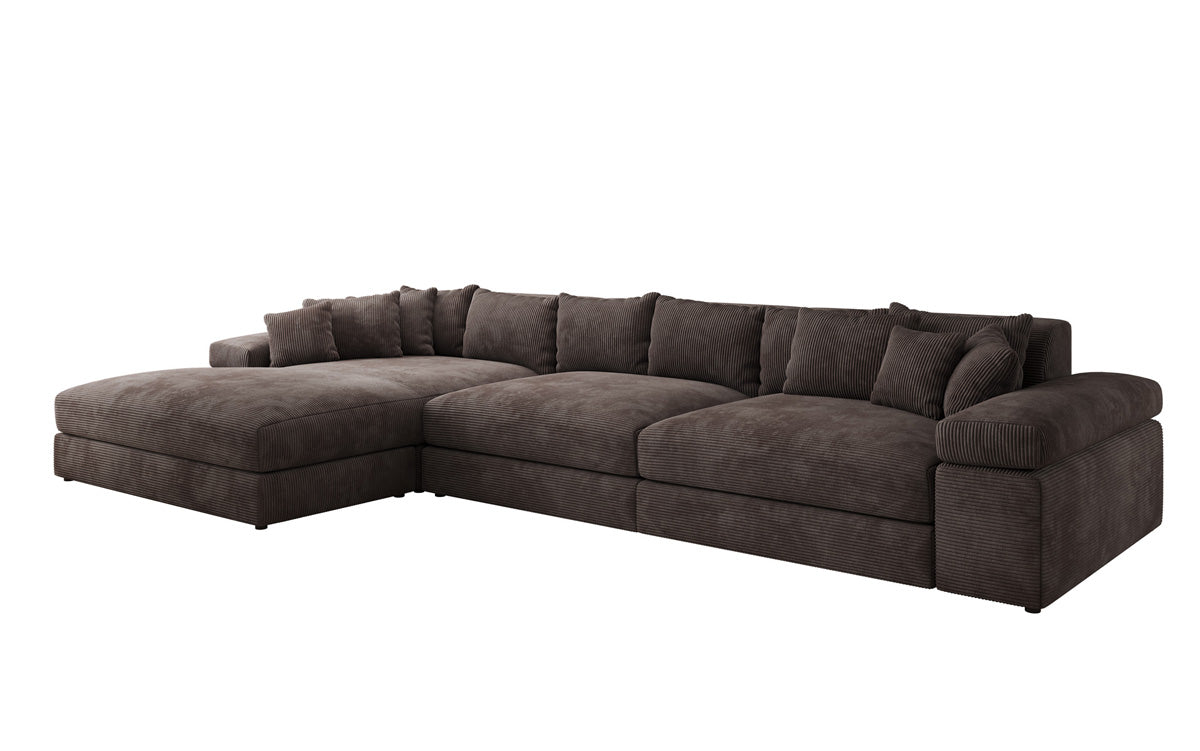 Designer Sofa Bernardo L Maxi with Wide Ottoman in Corduroy