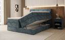 Lit boxspring Noren avec rangement en côtelé