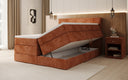 Lit boxspring Noren avec rangement en côtelé