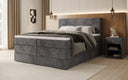 Lit boxspring Noren avec rangement en côtelé