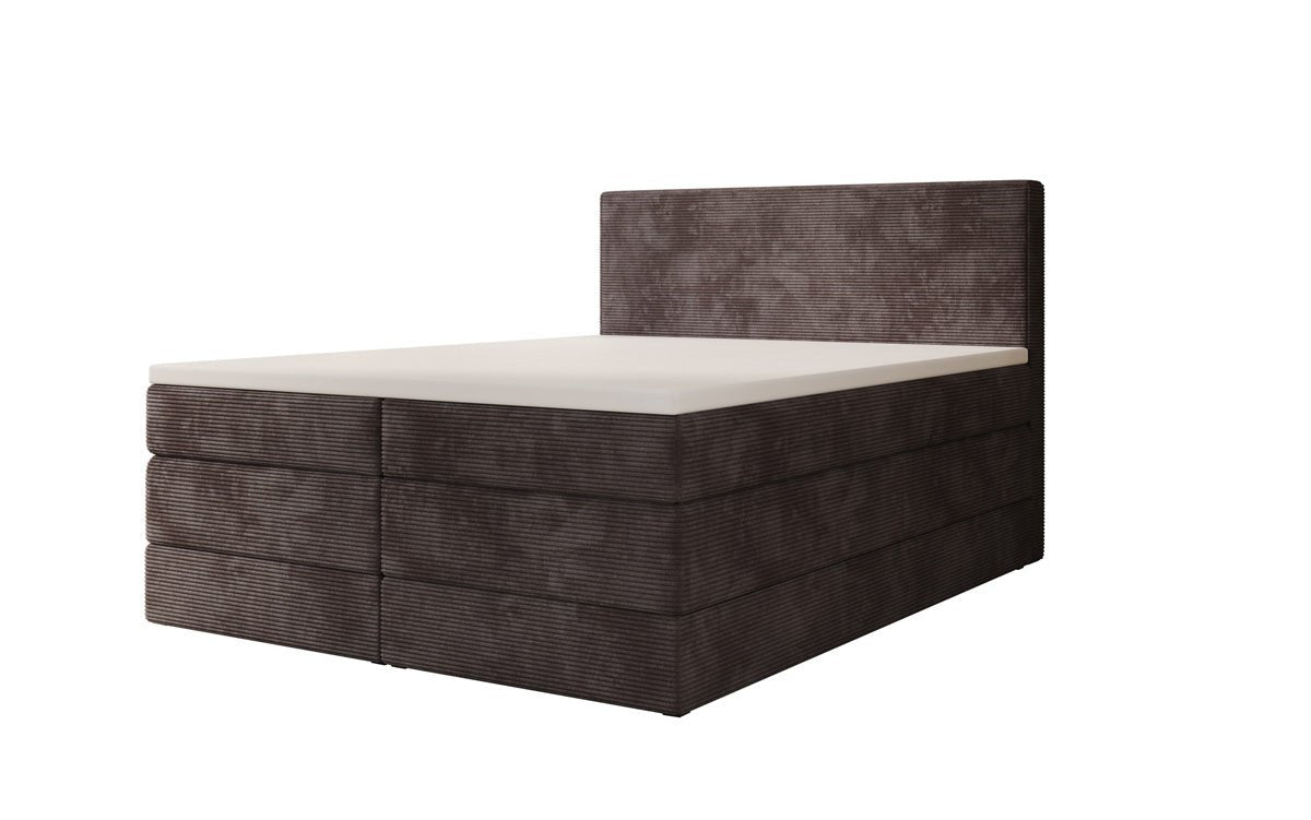 Box spring bed Noren with storage in Corduroy