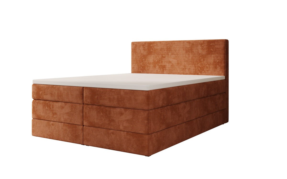 Box spring bed Noren with storage in Corduroy