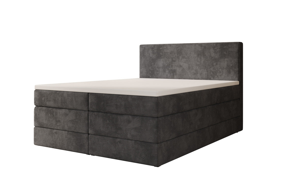 Box spring bed Noren with storage in Corduroy