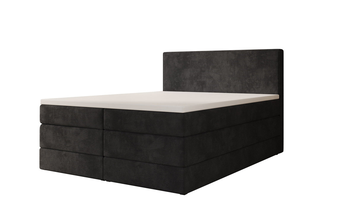 Box spring bed Noren with storage in Corduroy