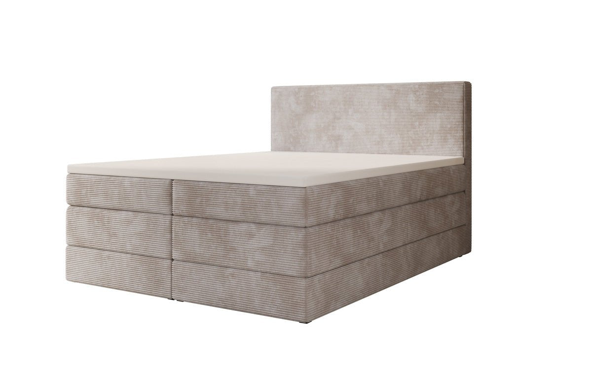 Box spring bed Noren with storage in Corduroy