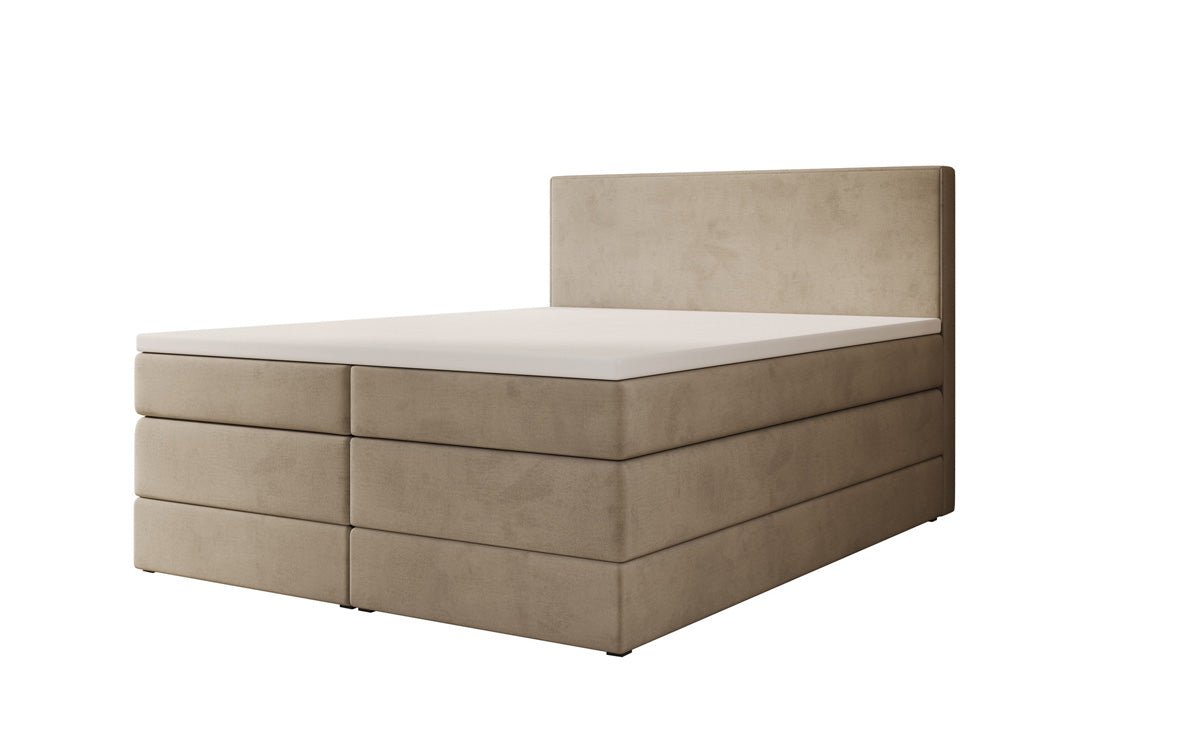 Box spring bed Noren with storage in velvet