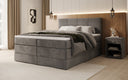 Box spring bed Mareno with storage in velvet