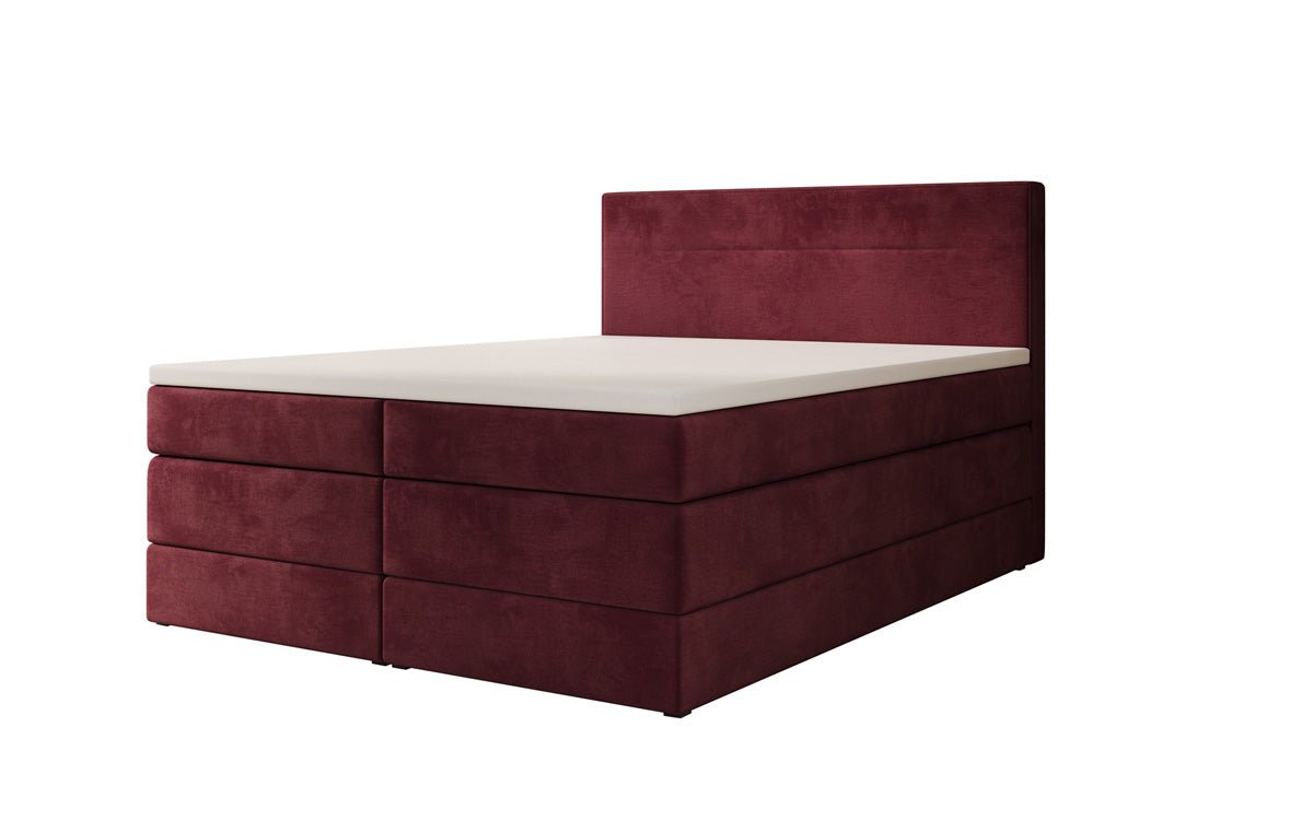 Box spring bed Lavero with storage in velvet