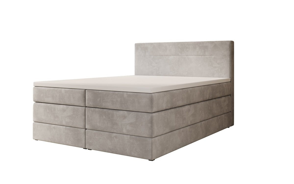 Box spring bed Lavero with storage in velvet