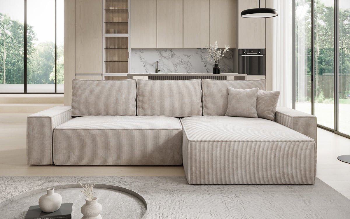 Designer Sofa Lunaro mat Schloof- an Zesummeklappfunktioun a Cord