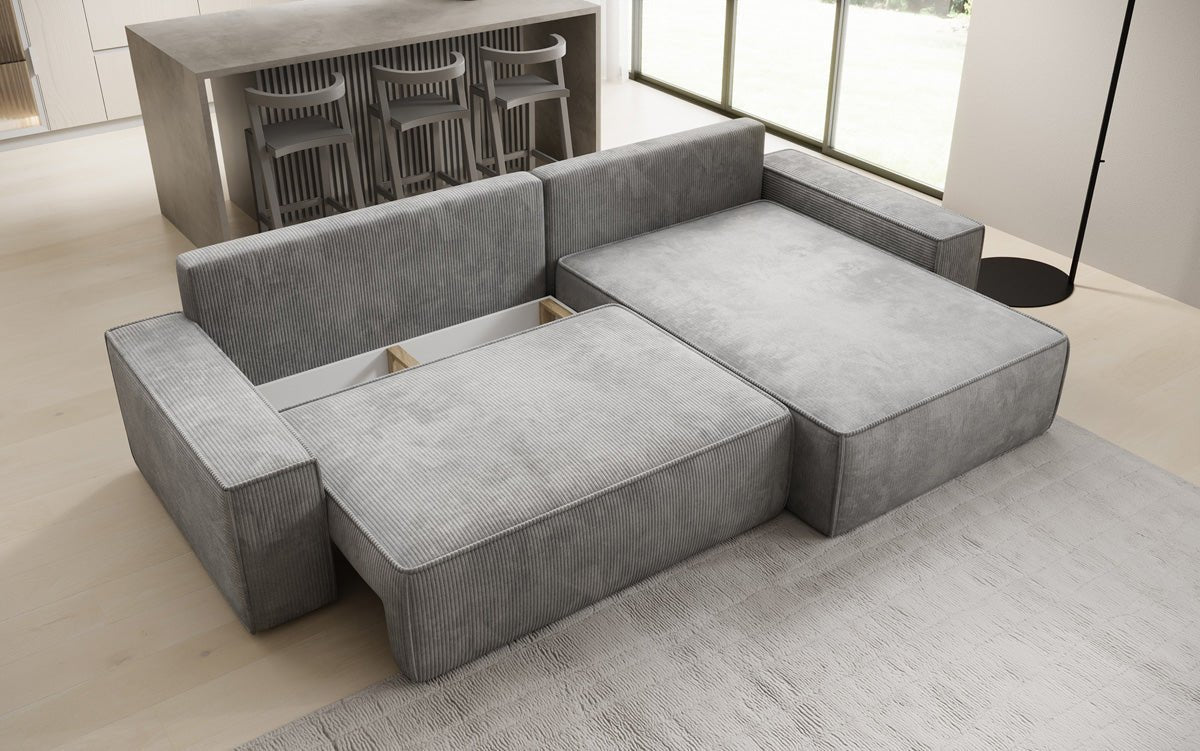 Designer Sofa Lunaro mat Schloof- an Zesummeklappfunktioun a Cord