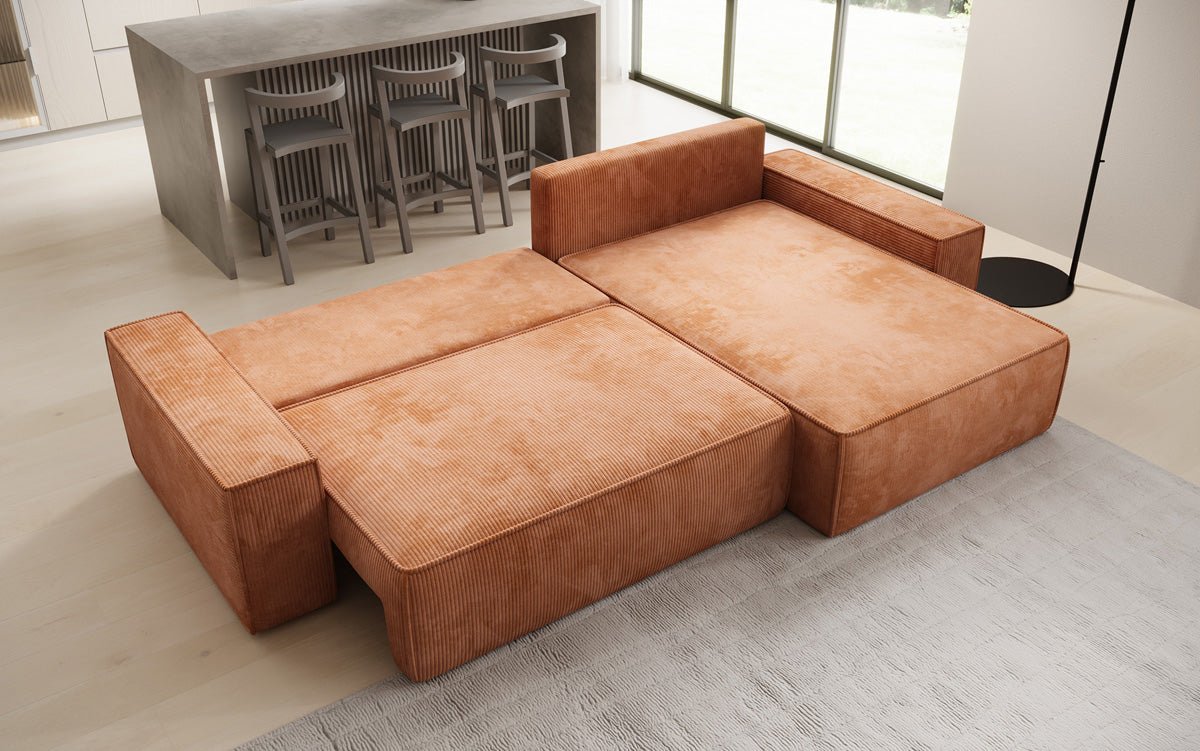 Designer Sofa Lunaro mat Schloof- an Zesummeklappfunktioun a Cord