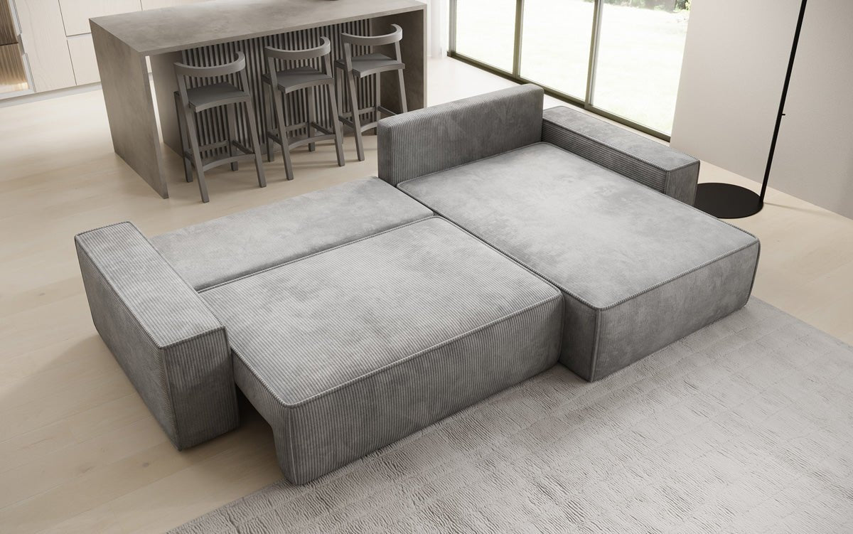 Designer Sofa Lunaro mat Schloof- an Zesummeklappfunktioun a Cord