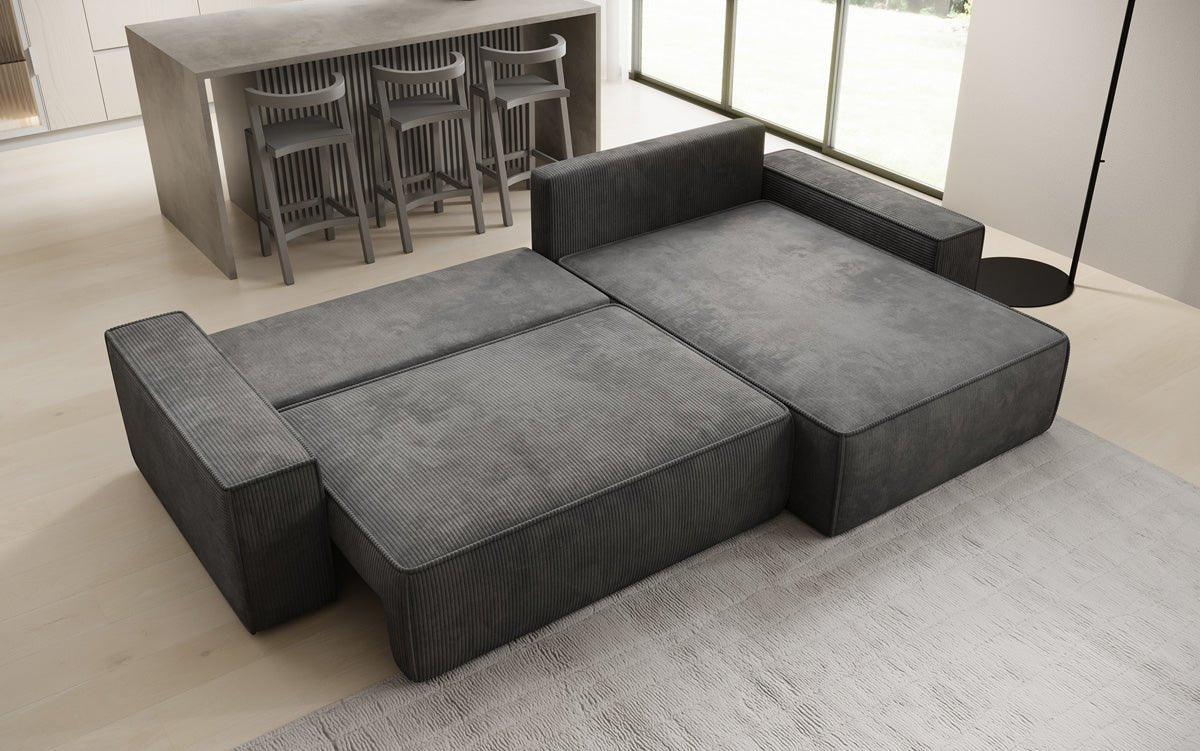Designer Sofa Lunaro mat Schloof- an Zesummeklappfunktioun a Cord