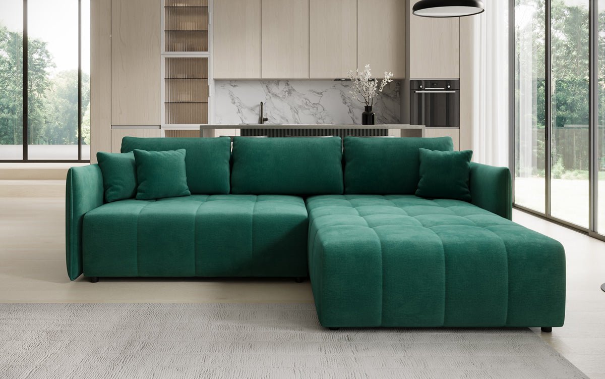 Designer Sofa Velaro L mat Schloof- an Zouschloffunktioun a Samt
