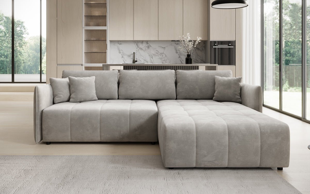 Designer Sofa Velaro L mat Schloof- an Zouschloffunktioun a Samt