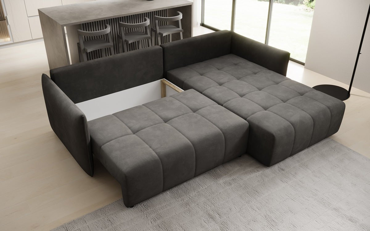 Designer Sofa Velaro L mat Schloof- an Zouschloffunktioun a Samt