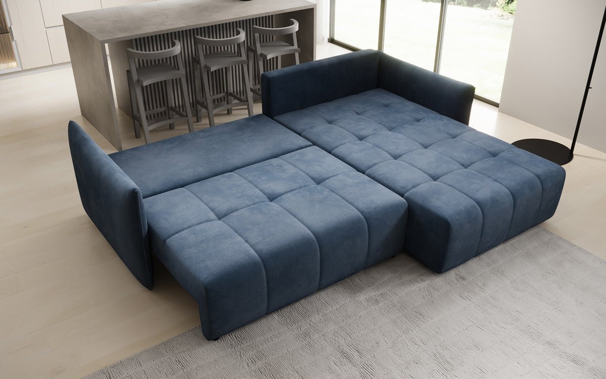Designer Sofa Velaro L mat Schloof- an Zouschloffunktioun a Samt