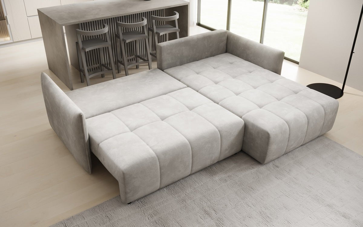 Designer Sofa Velaro L mat Schloof- an Zouschloffunktioun a Samt