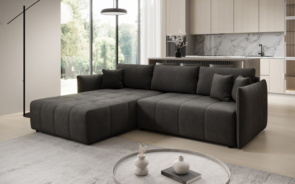 Designer Sofa Velaro L mat Schloof- an Zouschloffunktioun a Samt