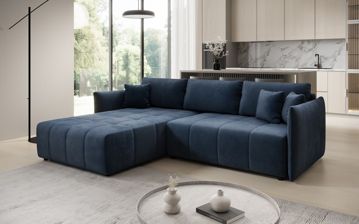 Designer Sofa Velaro L mat Schloof- an Zouschloffunktioun a Samt