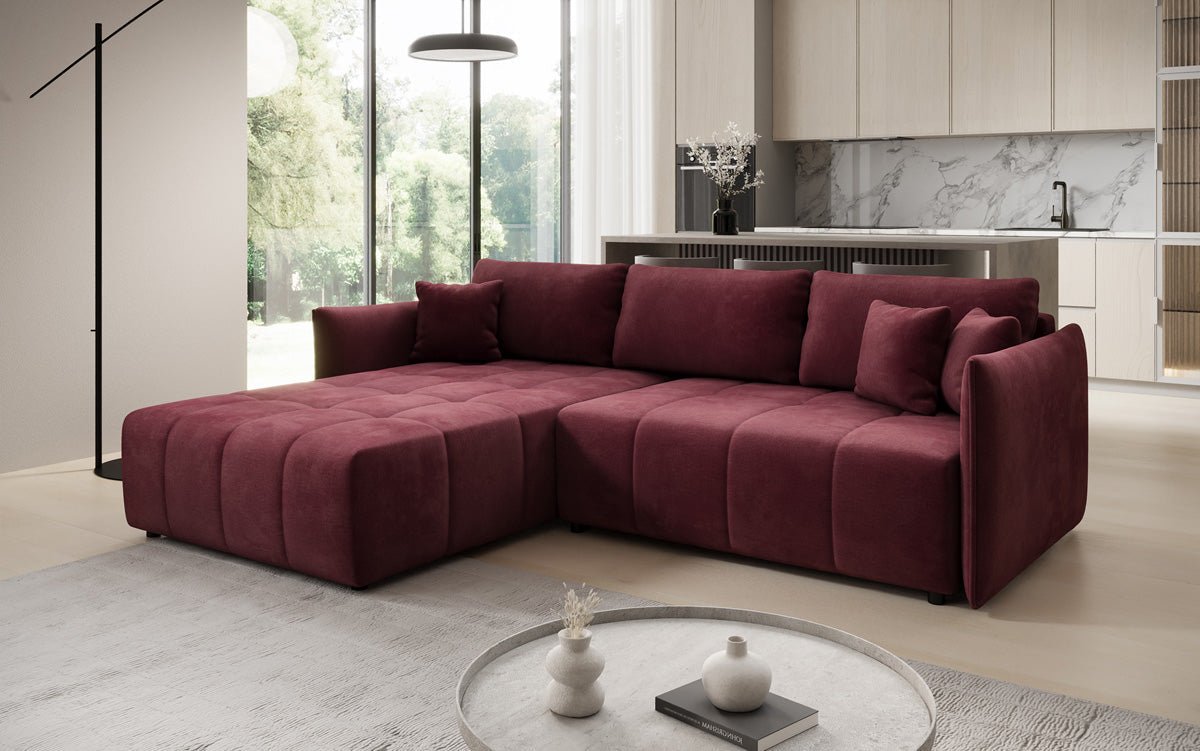 Designer Sofa Velaro L mat Schloof- an Zouschloffunktioun a Samt