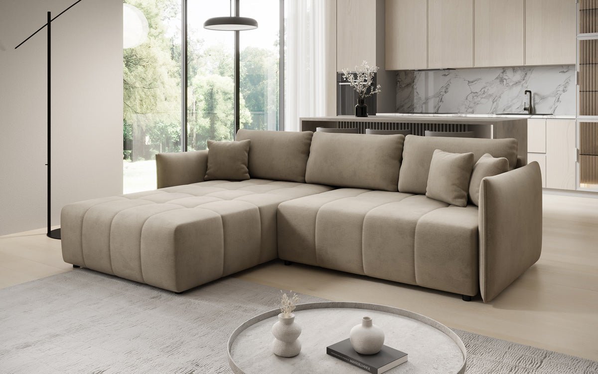 Designer Sofa Velaro L mat Schloof- an Zouschloffunktioun a Samt