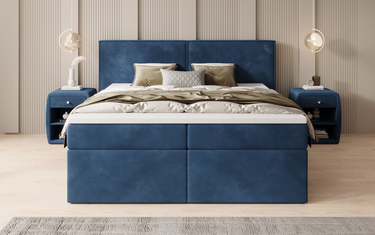 Boxspringbett Ophelia mat Schiefecher a Samt