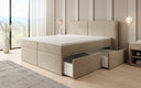 Box spring bed Ophelia with drawers in velvet
