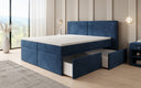 Box spring bed Ophelia with drawers in velvet