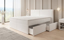 Box spring bed Ophelia with drawers in teddy bouclé