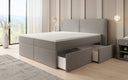 Box spring bed Ophelia with drawers in teddy bouclé