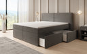 Box spring bed Ophelia with drawers in teddy bouclé