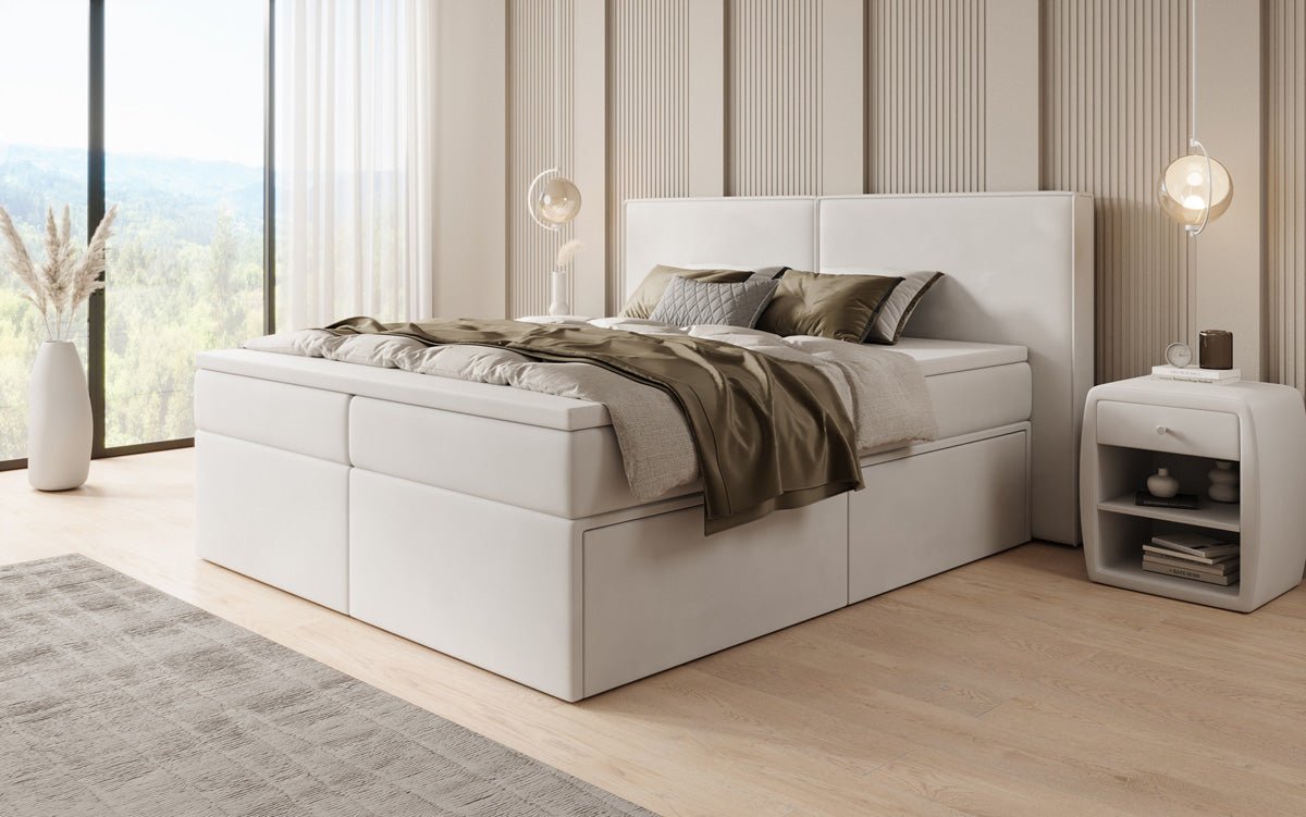 Boxspringbett Ophelia mat Schiefecher a Samt