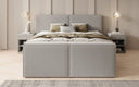 Box spring bed Ophelia II with lift-up storage in teddy bouclé