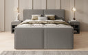 Box spring bed Ophelia II with lift-up storage in teddy bouclé