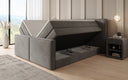Lit boxspring Ophelia II avec rangement relevable en velours
