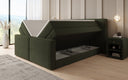 Box spring bed Ophelia II with lift-up storage in teddy bouclé