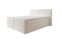 Box spring bed Ophelia II with lift-up storage in teddy bouclé