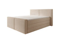 Box spring bed Ophelia II with lift-up storage in teddy bouclé